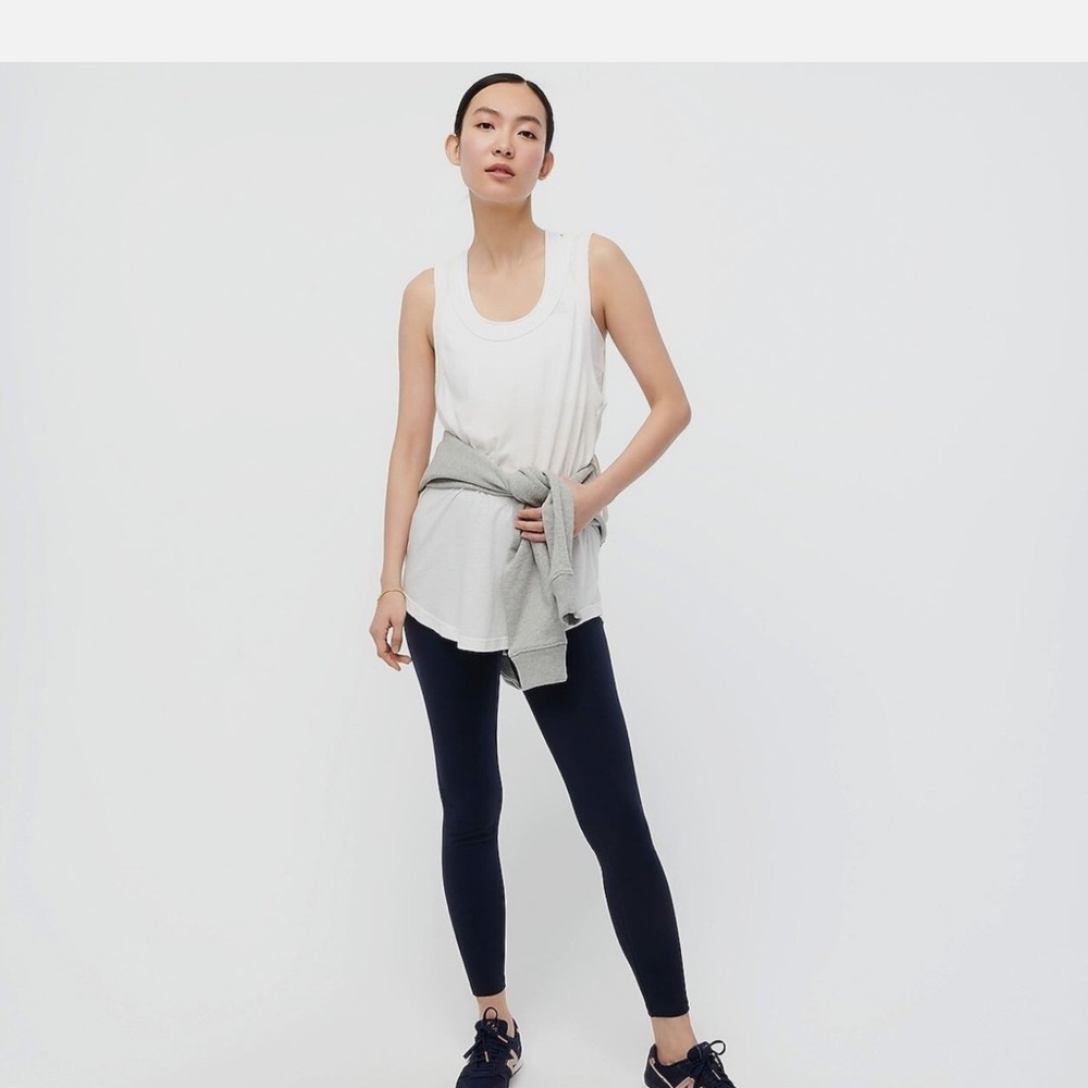 J. Crew Longline Layering Tank in Textured Slub Cotton